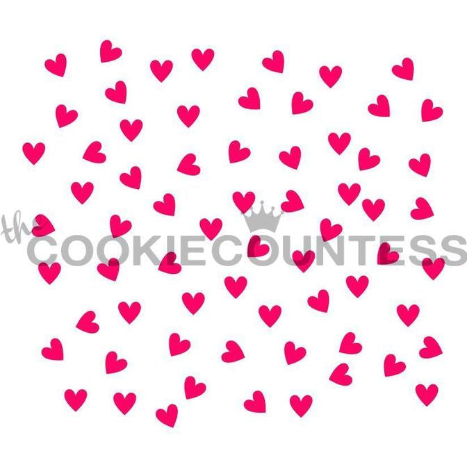 Scattered Hearts Stencil