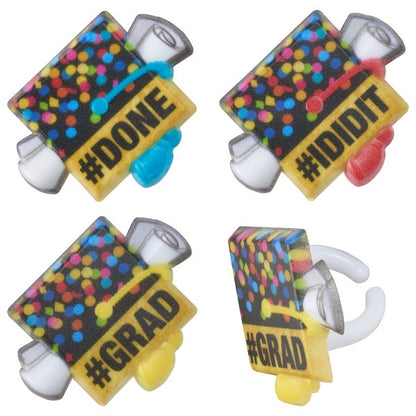 #Confetti Graduation Cupcake Rings - 12 Rings