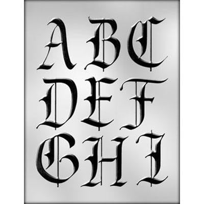 Large Fancy Letter A to I Chocolate Mold