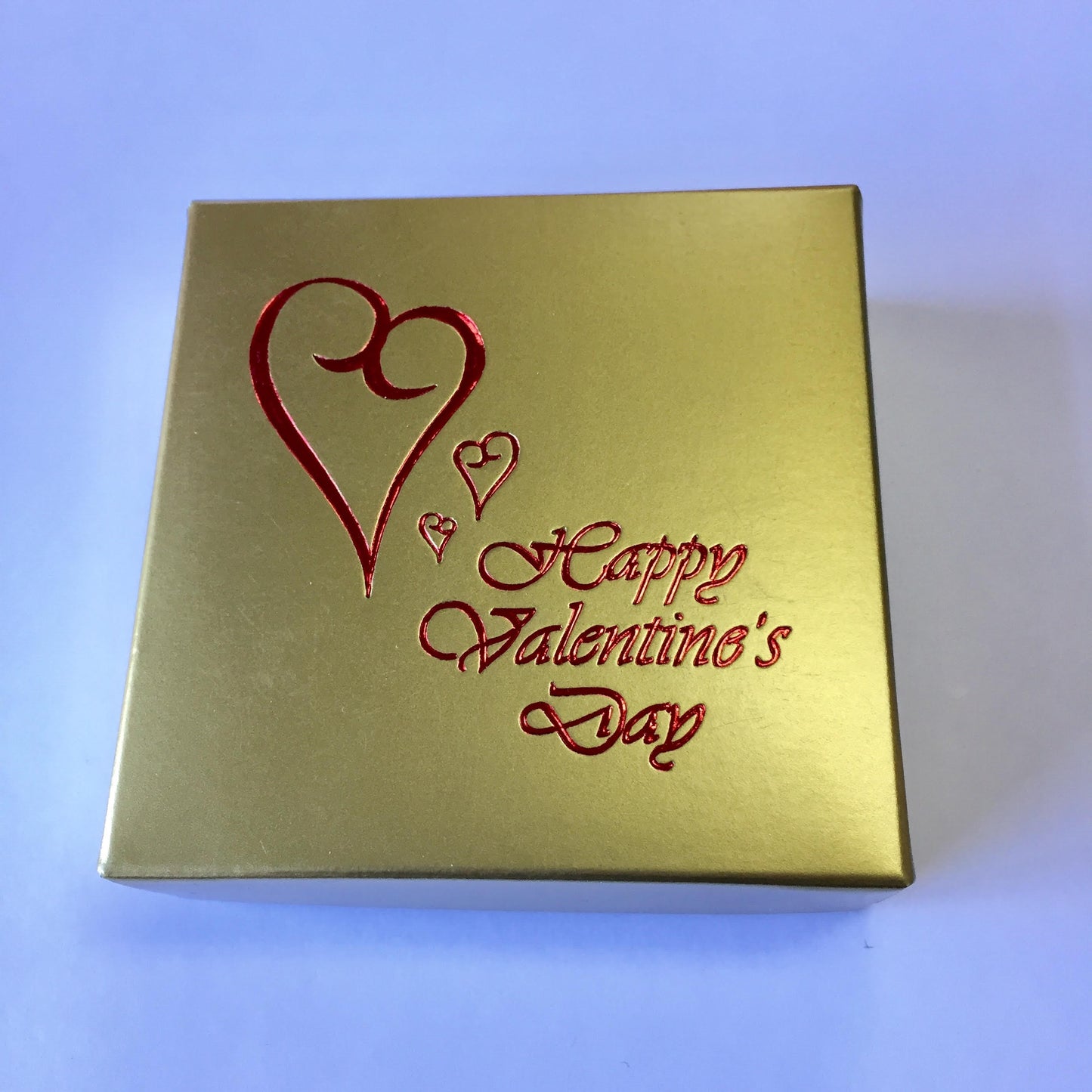 Gold Valentine Candy Box, 3 oz, 2 Piece Box with Separate Top & Bottom