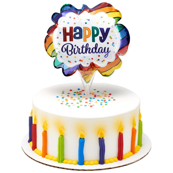 Happy Birthday Balloon Cake Topper - Open Style