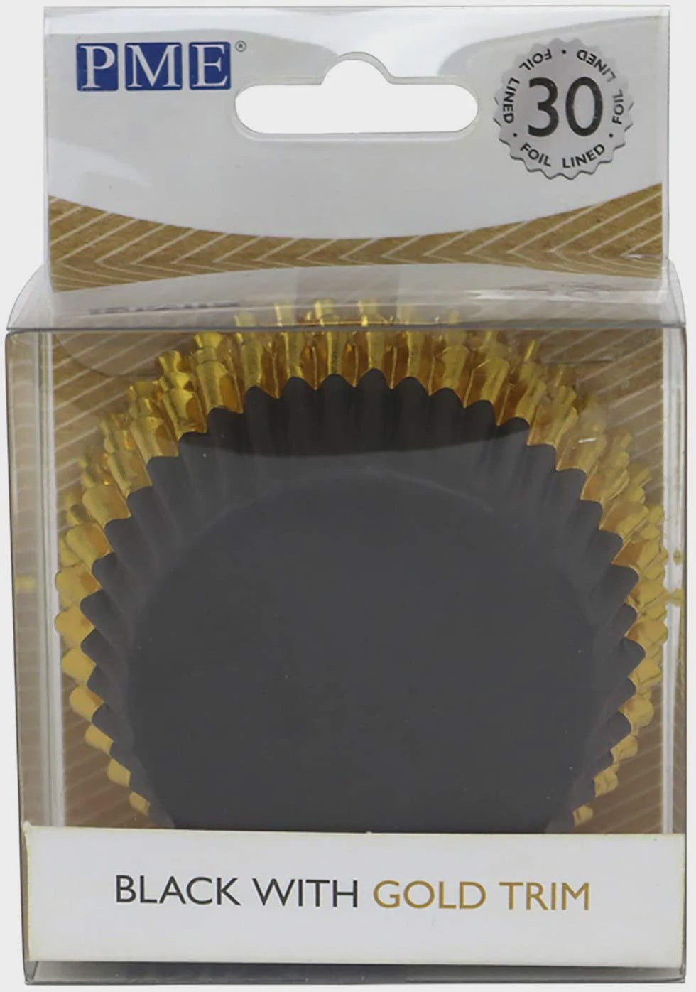 Black Foil Lined Cupcake Liners with Gold Trim - 30 Cupcake Liners