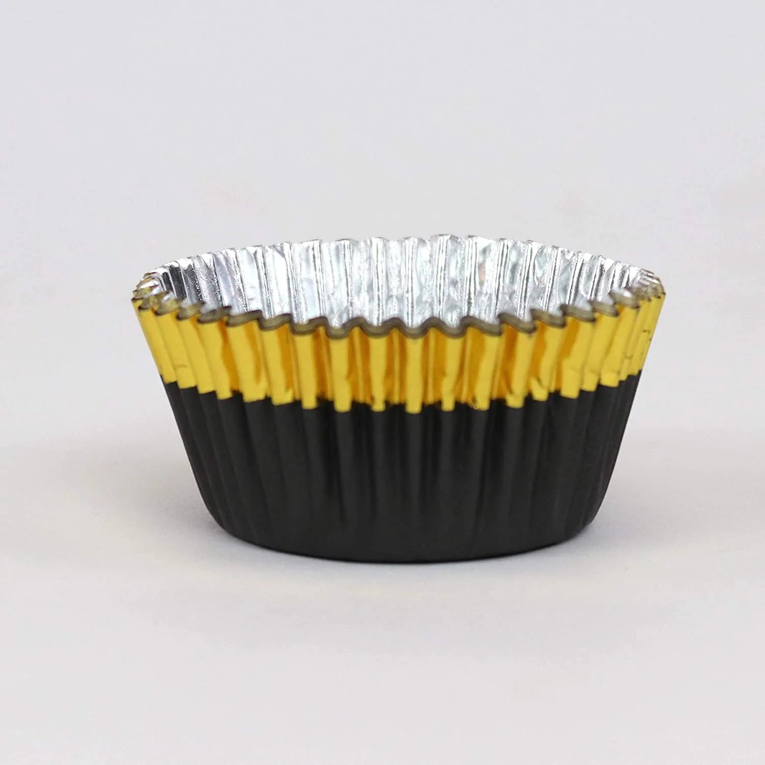 Black Foil Lined Cupcake Liners with Gold Trim - 30 Cupcake Liners