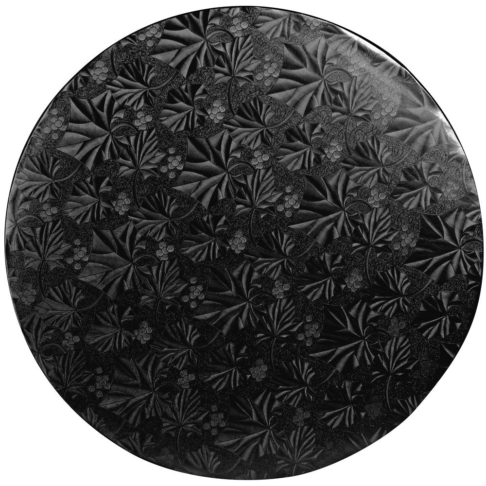 image of 12 inch round black cake drum that is 1/2 thick
