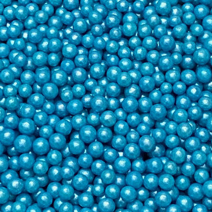 Blue Pearlized Sugar Pearls - 4MM