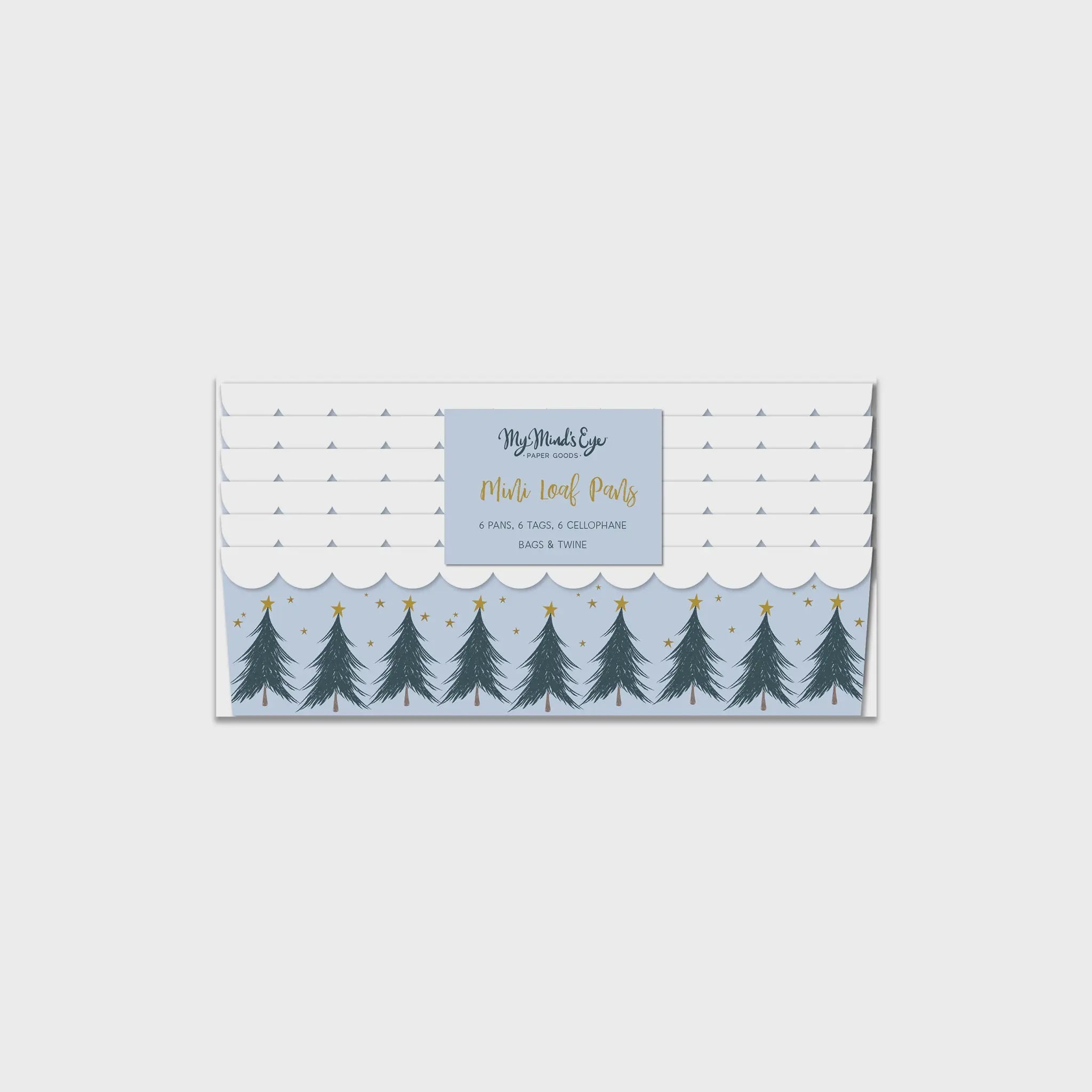 Blue Pine Trees Disposable Mini Loaf Pan
