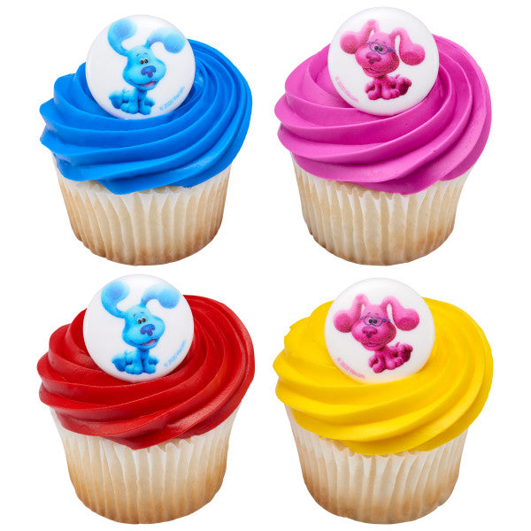 Blue's Clues Blue and Magenta Cupcake Rings - 12 Cupcake Rings