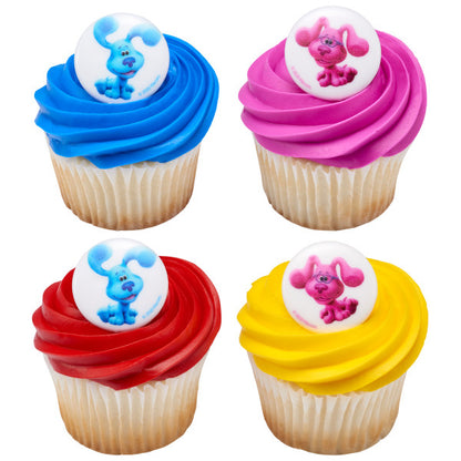 Blue's Clues Blue and Magenta Cupcake Rings - 12 Cupcake Rings