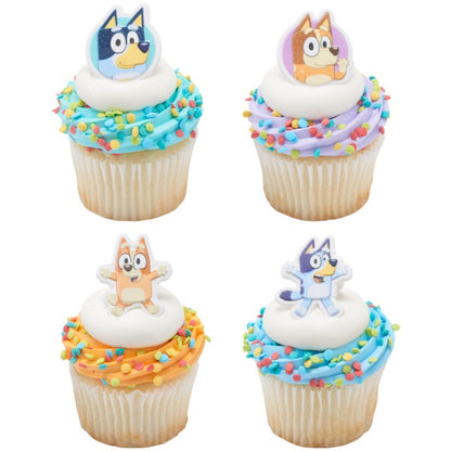 Bluey So Much Fun Cupcake Rings - 12 Rings