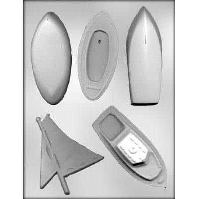 Chocolate mold for 3D boat including sailboat and motorboat