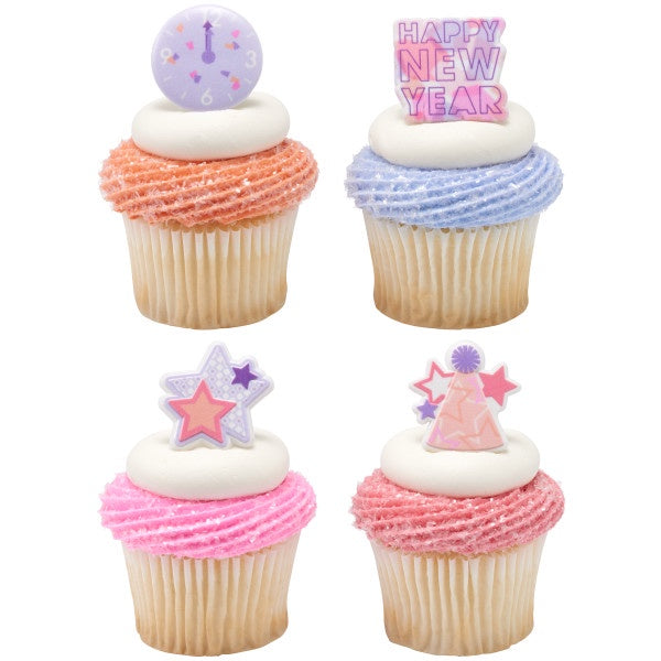 Bright New Year's Cupcake Rings - 12 Rings
