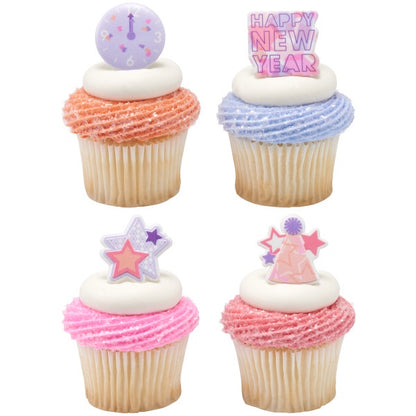Bright New Year's Cupcake Rings - 12 Rings