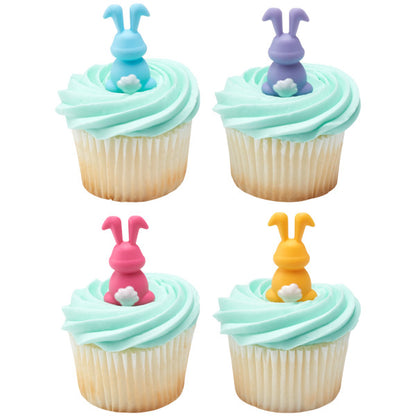 Colorful Bunnies Cupcake Picks, 12 Picks