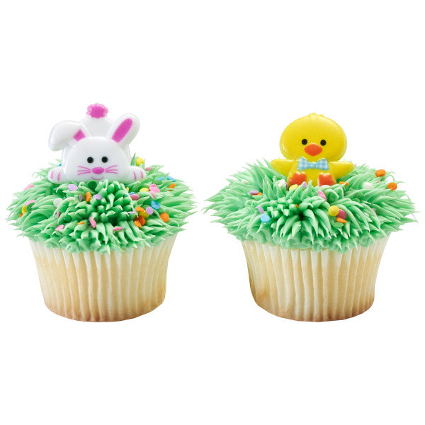 Duck and Bunny Cupcake Rings - 12 Rings