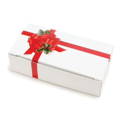 Ribbon & Holly Candy Box, Half (.5) LB, 1 Piece Folding Box, 5131