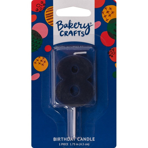 Mini Block Number Candle - 8 - Navy