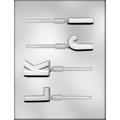 Initial I-J-K-L Lollipop Chocolate Mold