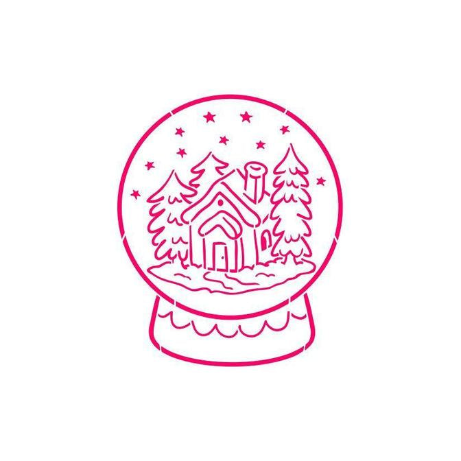 Snowglobe Scene Paint Your Own Stencil