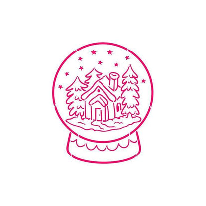 Snowglobe Scene Paint Your Own Stencil