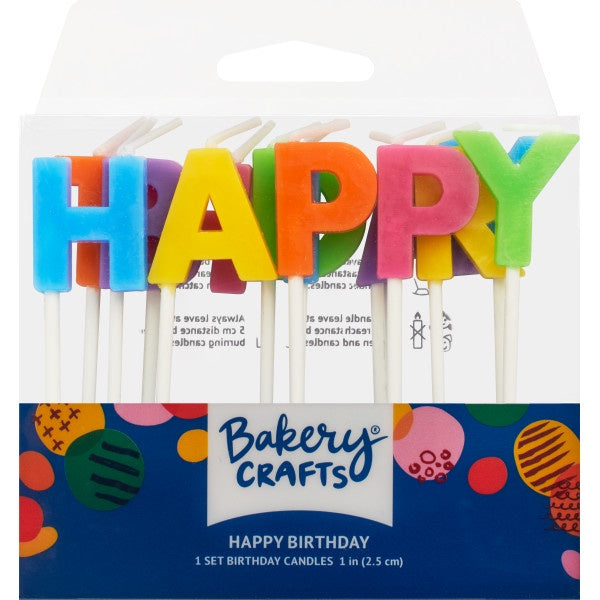 Bright Letter Candles - Happy Birthday