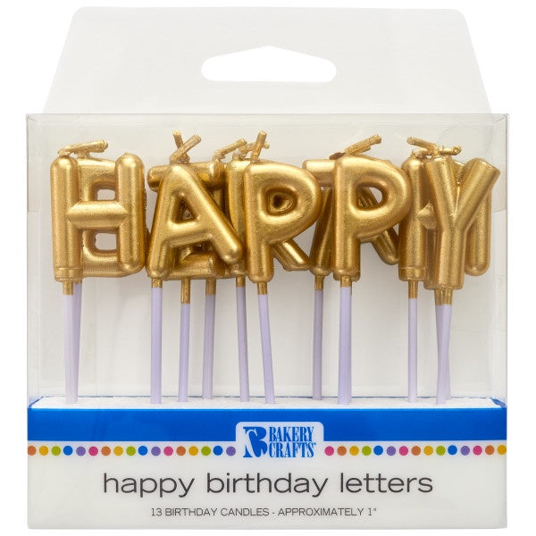 Gold  Happy Birthday Letter Candles