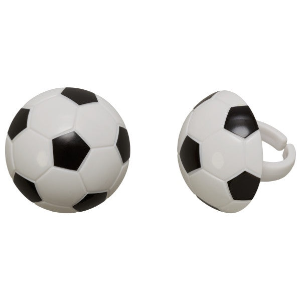 Soccer Ball Cupcake Rings - 12 Cupcake Rings