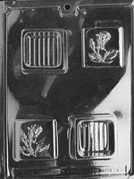 Two Medium Pour Box With Rose Chocolate Mold
