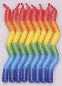 Rainbow Wavy Birthday Candles, 8pc