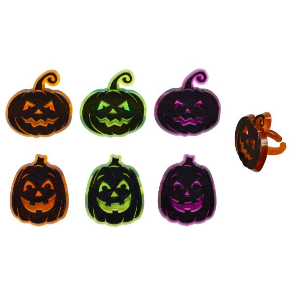 Pumpkin Silhouettes Cupcake Rings - 12 Rings