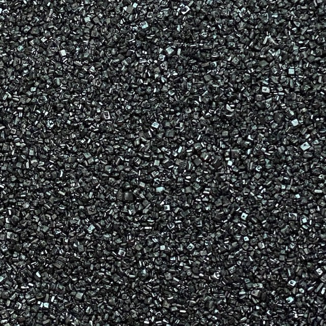 Metallic Pearl Sand Sugar Crystals - Charcoal / Silver