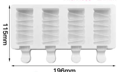 Rectangular Cakesicle Mold - 4 Cavities