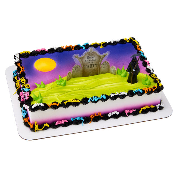 Grim Reaper and Gravestone Cake Topper Set