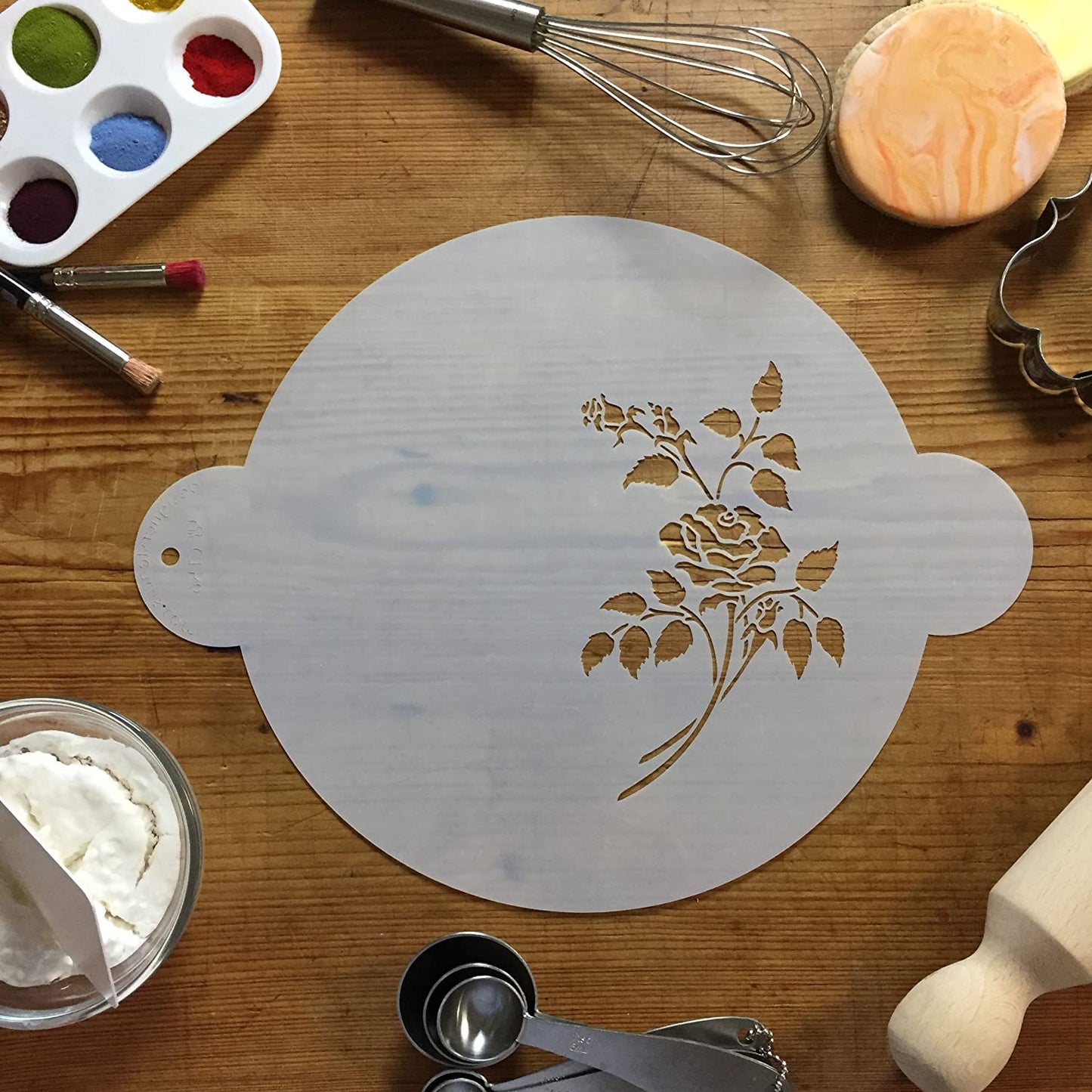 Rose Spray Cake Top Stencil