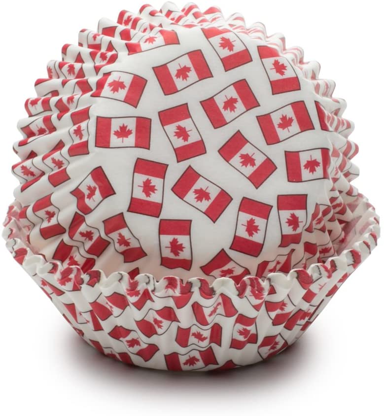 Canadian Flag Baking Cups - 50 Cupcake Liners