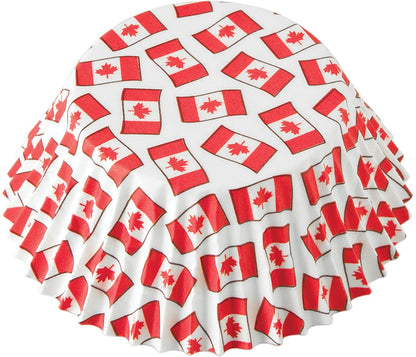 Canadian Flag Baking Cups - 50 Cupcake Liners