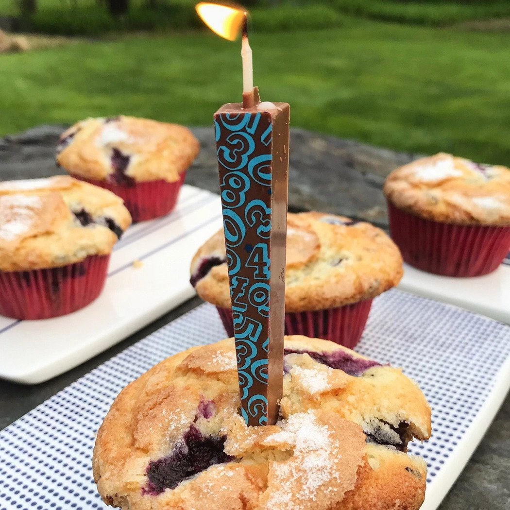 Edible, Milk Chocolate Candle with Number Design