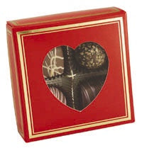 Red Candy Box with Heart Cutout and Gold Border, 3oz, 2 Piece Box with a Separate Top and Bottom