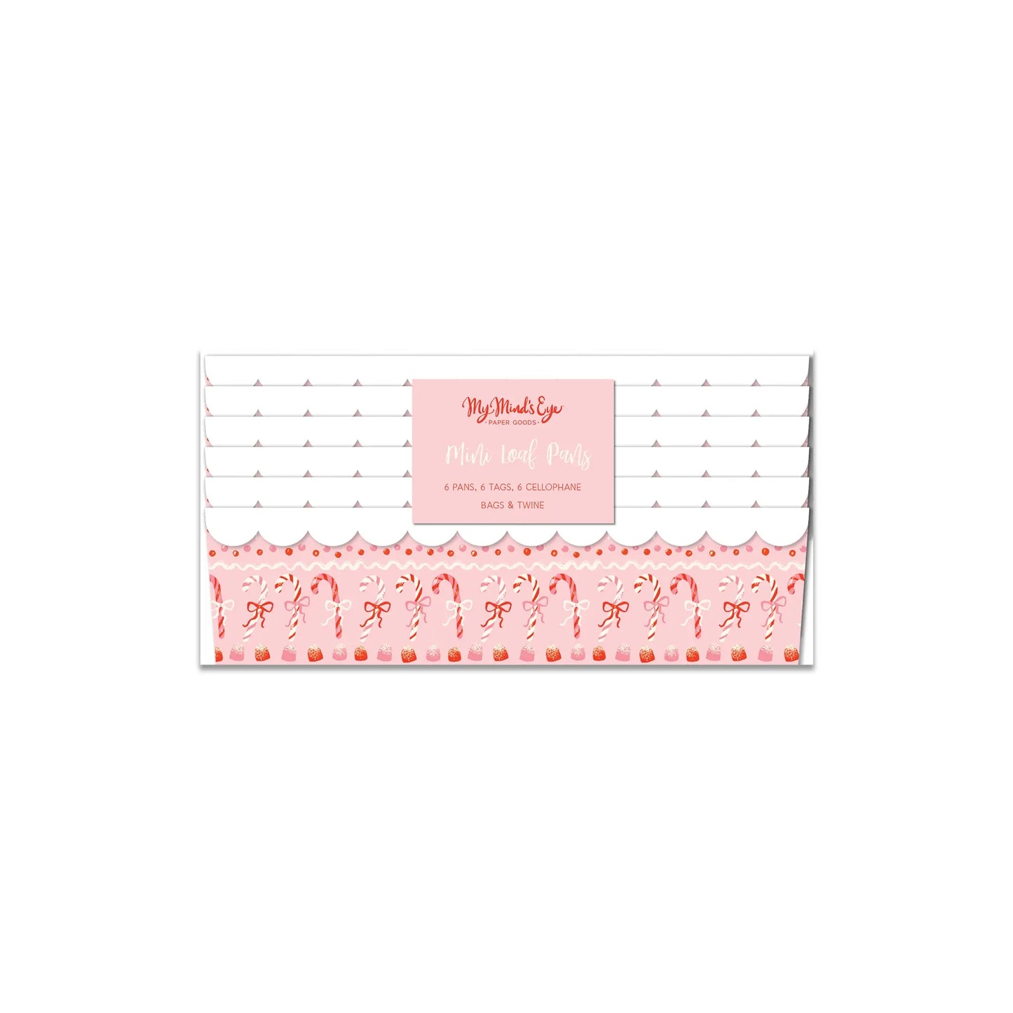 Pink Candy Canes Disposable Mini Loaf Pans