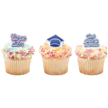 Just Getting Started Graduation Cupcake Rings - 12 Rings