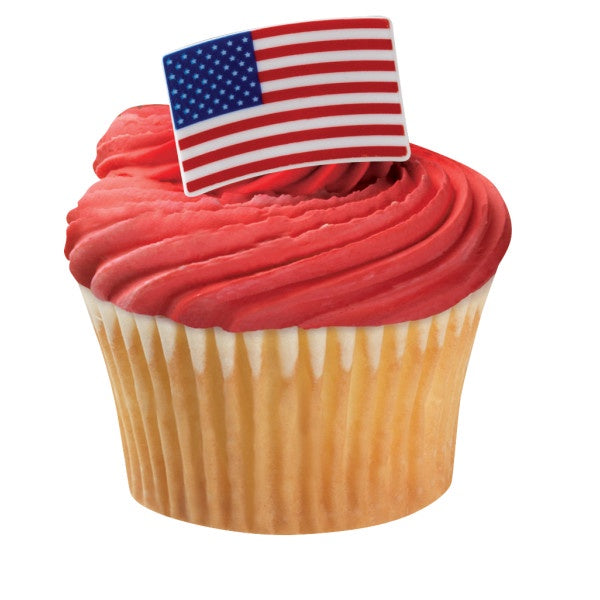 American Flag Cupcake Rings - 12 Rings