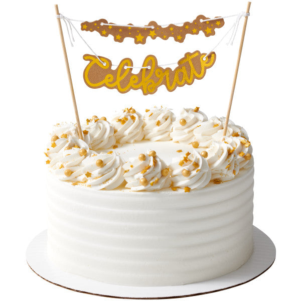 Celebrate Banner Cake Topper