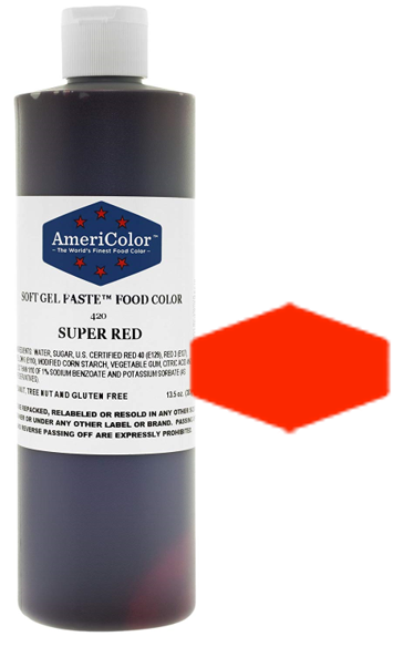 Super Red, Americolor Soft Gel Paste Food Color, 13.5oz