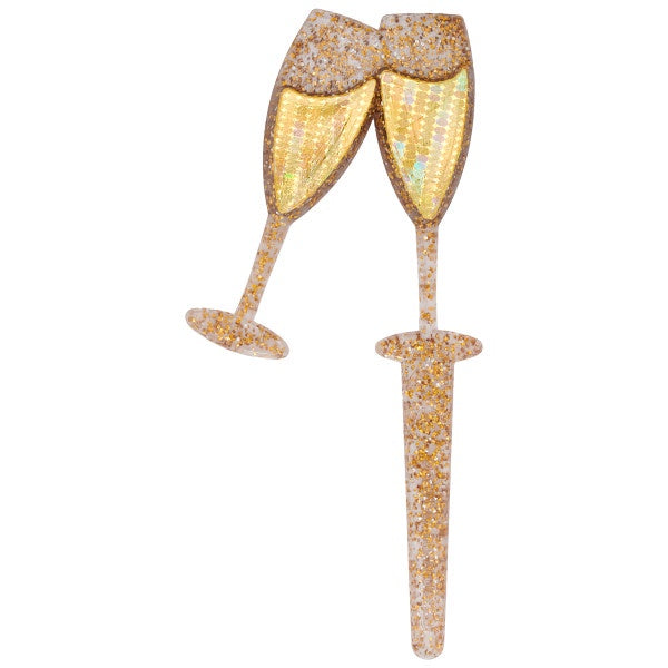 Toasting Glasses Cupcake Picks - 12 Picks