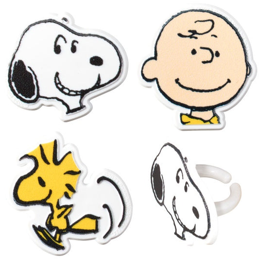Peanuts® Snoopy®, Charlie Brown and Woodstock® Cupcake Rings - 12 Rings