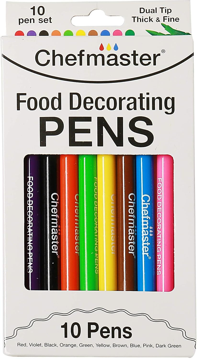 Chefmaster Rainbow Food Decorating Pens - 10 Pens
