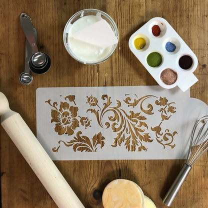 Chic Rose Cake Side Stencil