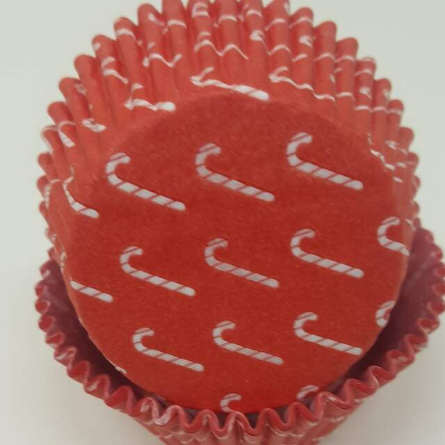 Red Candy Cane, Jumbo Bake Cups - 35ish Cupcake Liners
