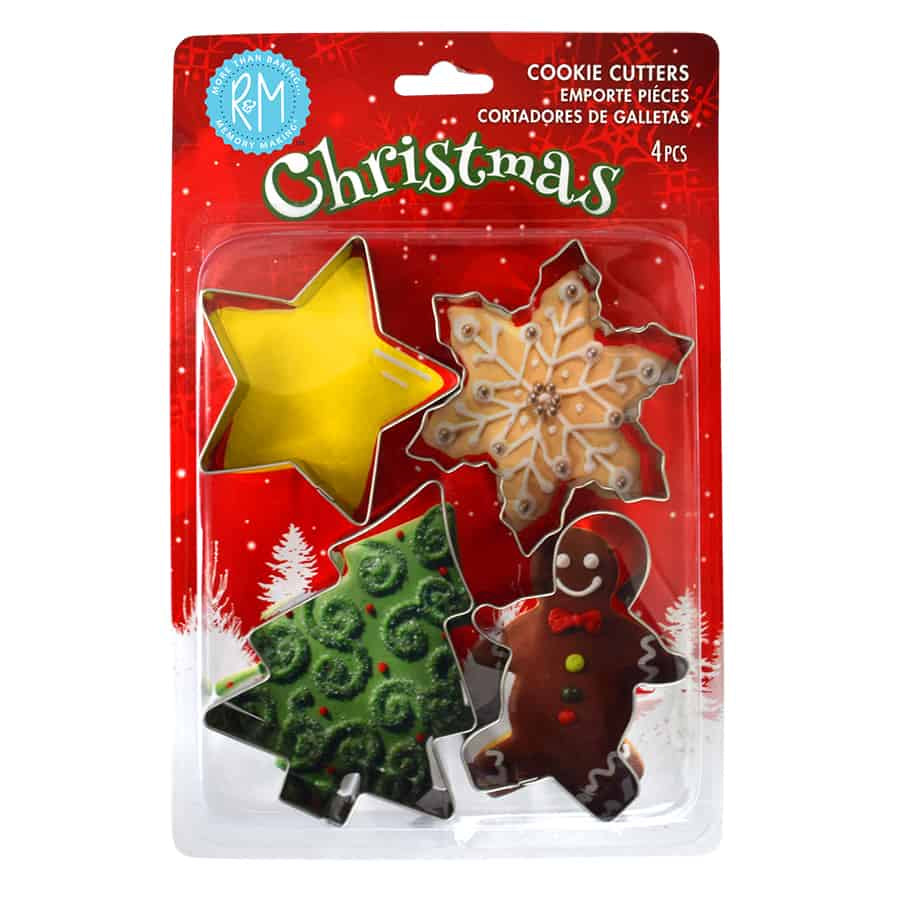 4 Piece Christmas Cookie Cutter Set