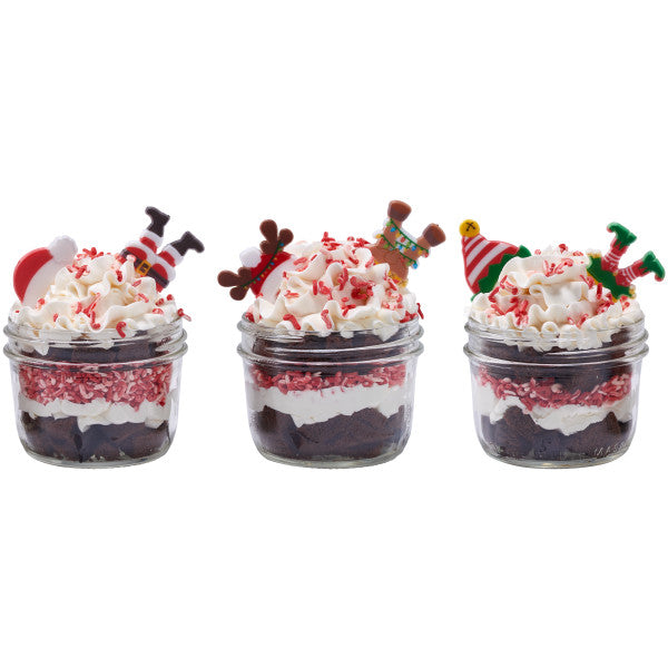Whimsical Hats and Feet Christmas Cupcake Rings - 12 Rings