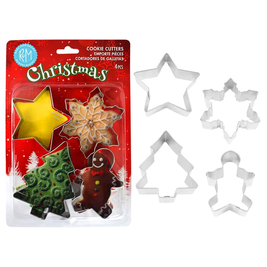 4 Piece Christmas Cookie Cutter Set